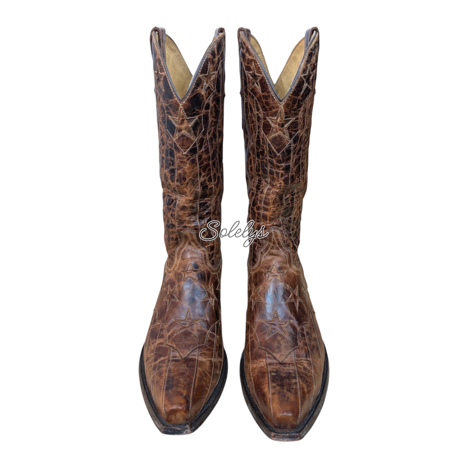 Old Gringo Yippee Ki Yay San Marcos Distressed Star Western Cowgirl Boot 10.5b